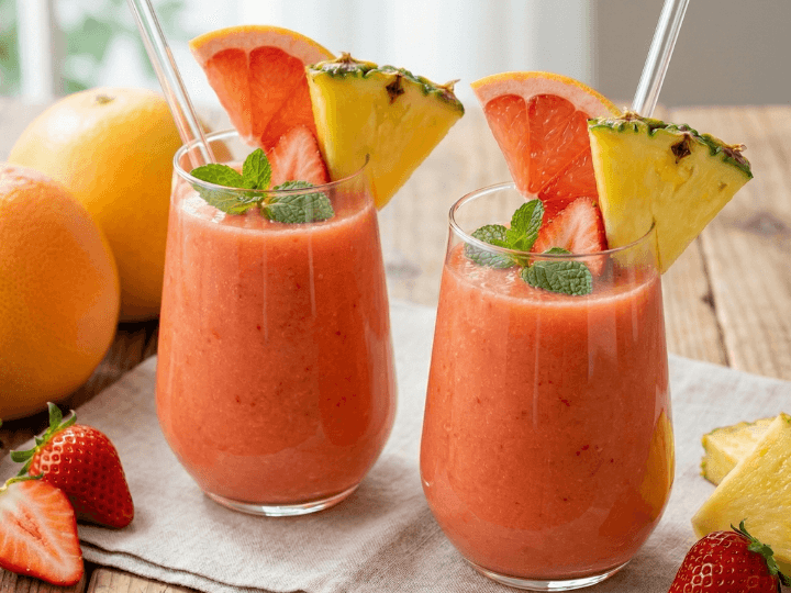 レシピ画像:〈ブレンテック〉ストロベリーピンクサンシャインスムージー